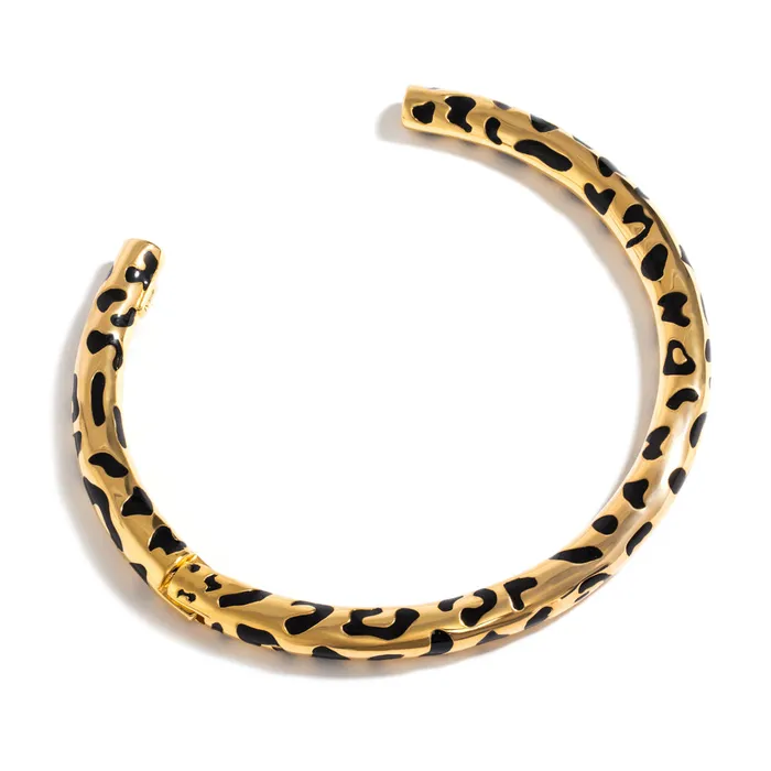 Jack Vartanian Necklaces LEOPARDO NECKLACE IN 18K YELLOW GOLD PLATED SILVER WITH ENAMEL DETAILS