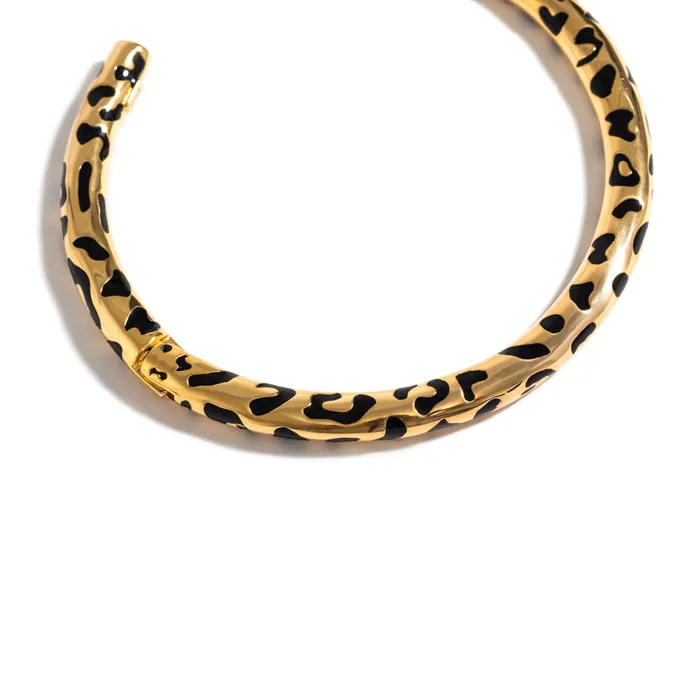 Jack Vartanian Necklaces LEOPARDO NECKLACE IN 18K YELLOW GOLD PLATED SILVER WITH ENAMEL DETAILS
