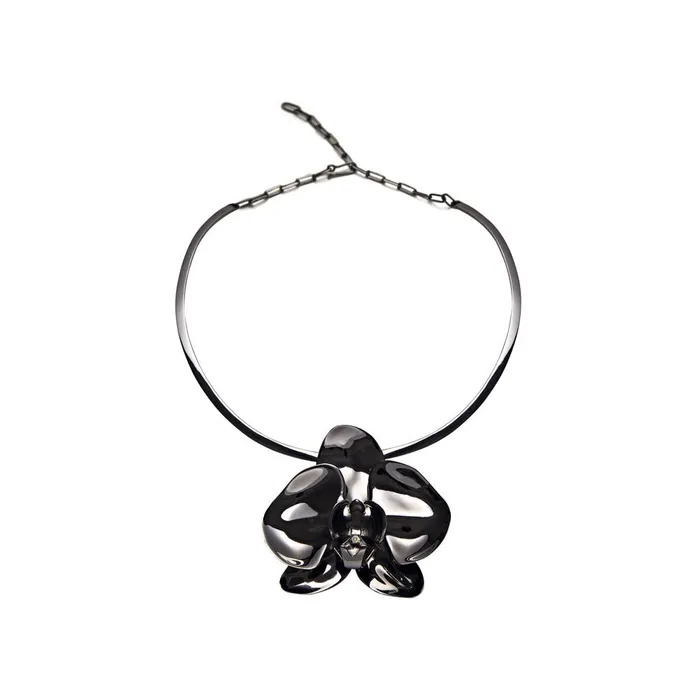 Jack Vartanian Necklaces ORCHID NECKLACE IN BLACK RHODIUM PLATED SILVER WITH DIAMOND Jack Vartanian Necklaces ORCHID NECKLACE IN BLACK RHODIUM PLATED SILVER WITH DIAMOND