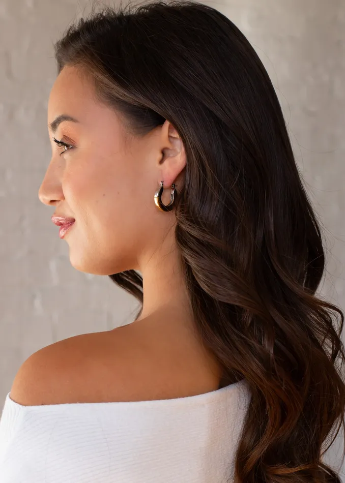 Luxe Gold Silver Chunky Drop Hoop Earrings panacheaccessories Earrings Luxe Gold Silver Chunky Drop Hoop Earrings panacheaccessories Earrings