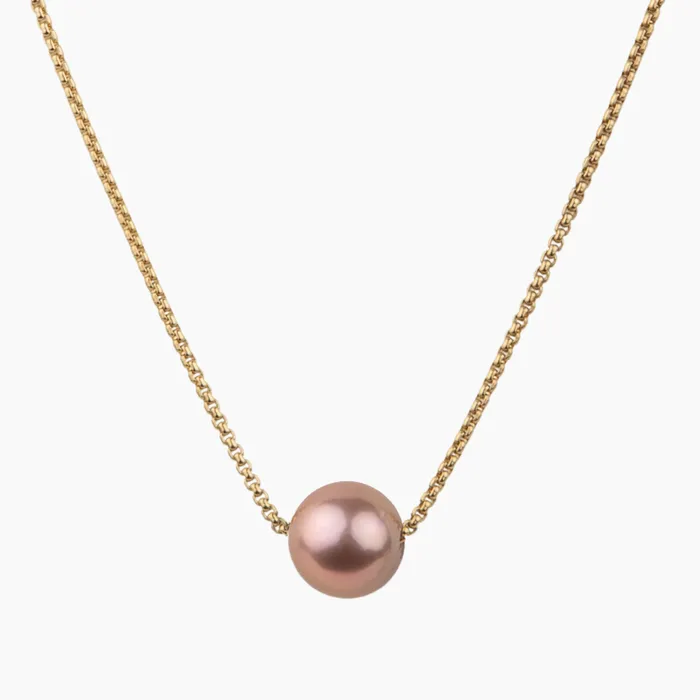 misha hawaii Necklaces Allison Floating Pink Pearl Necklace