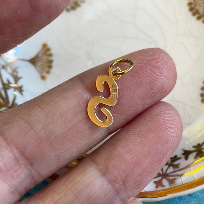 Necklaces Love Vintage Paris S Initial Pendant 14k Gold Vintage