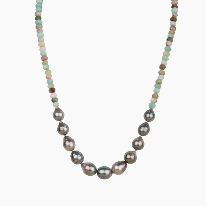 Necklaces Mana Peruvian Opal Tahitian Pearl Necklace misha hawaii