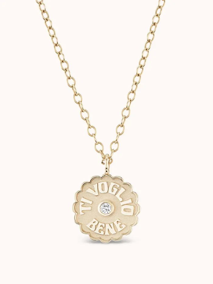 Necklaces Marlo Laz Large Raised Gold Ti Voglio Bene Necklace