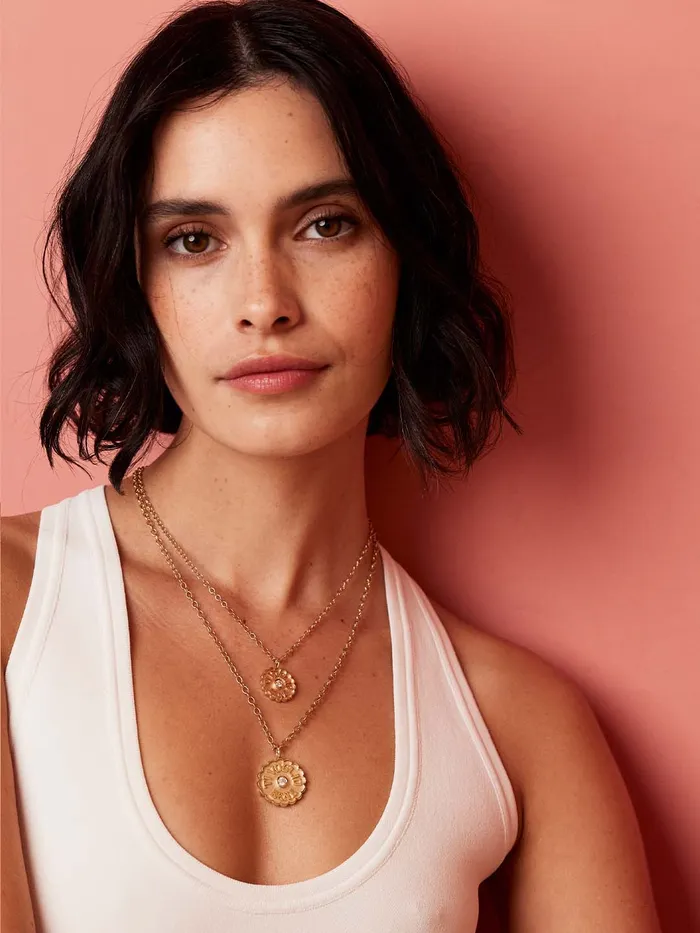 Necklaces Marlo Laz Large Raised Gold Ti Voglio Bene Necklace Necklaces Marlo Laz Large Raised Gold Ti Voglio Bene Necklace