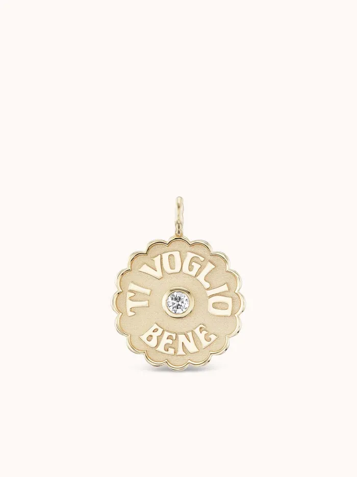 Necklaces Marlo Laz Large Raised Gold Ti Voglio Bene Necklace Necklaces Marlo Laz Large Raised Gold Ti Voglio Bene Necklace