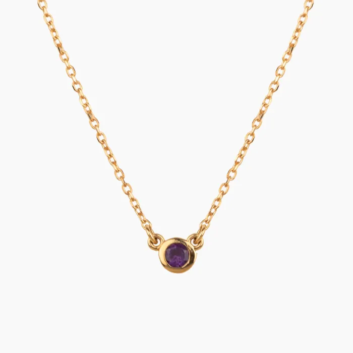Necklaces misha hawaii Amethyst Solitaire Birthstone Necklace