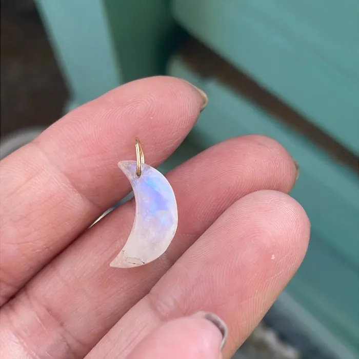 Necklaces Moonstone Moon Pendant 9k Gold Vintage Vintage Paris Jewelry