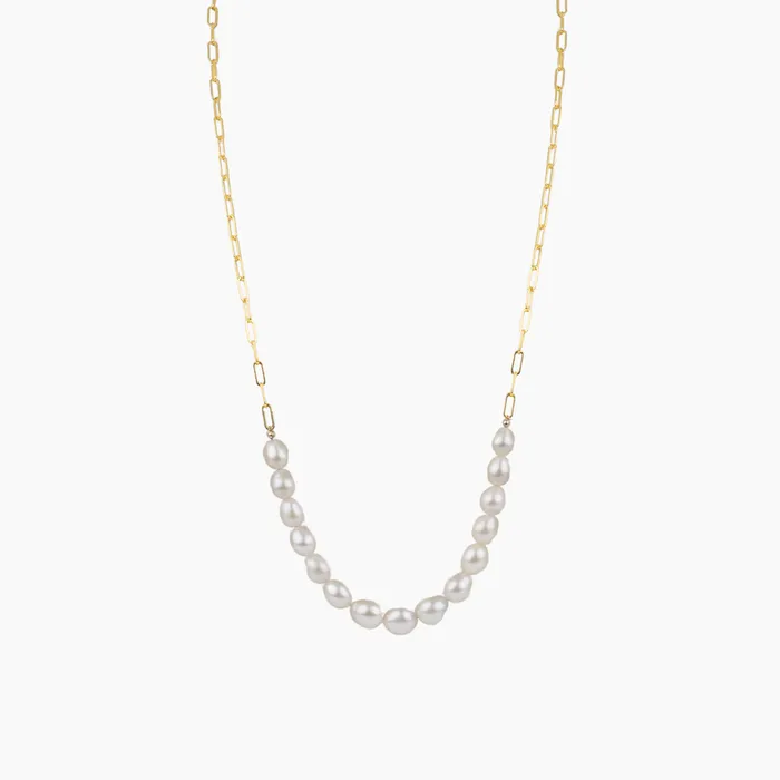 Ocean White Pearl Necklace misha hawaii Necklaces