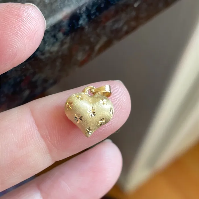 Puffy Starry Heart Pendant 14k Gold Vintage Love Vintage Paris Necklaces Puffy Starry Heart Pendant 14k Gold Vintage Love Vintage Paris Necklaces