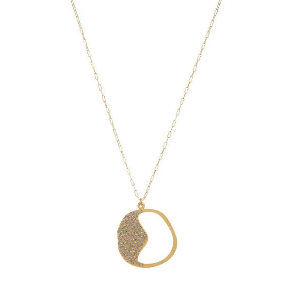 Rebel Designs Inc Necklaces Medium Apple Crystal Necklace in Gold