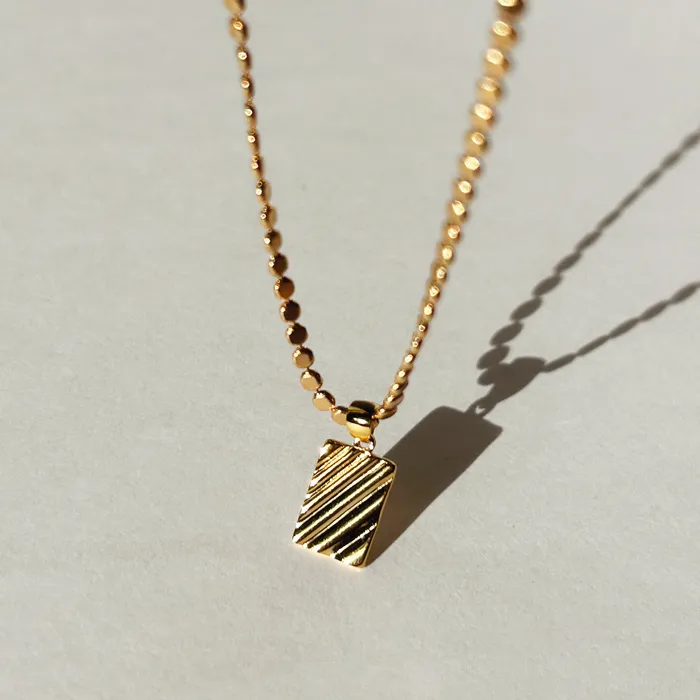 Richie Rectangle Textured Necklace Truly Blessed Jewels Necklaces