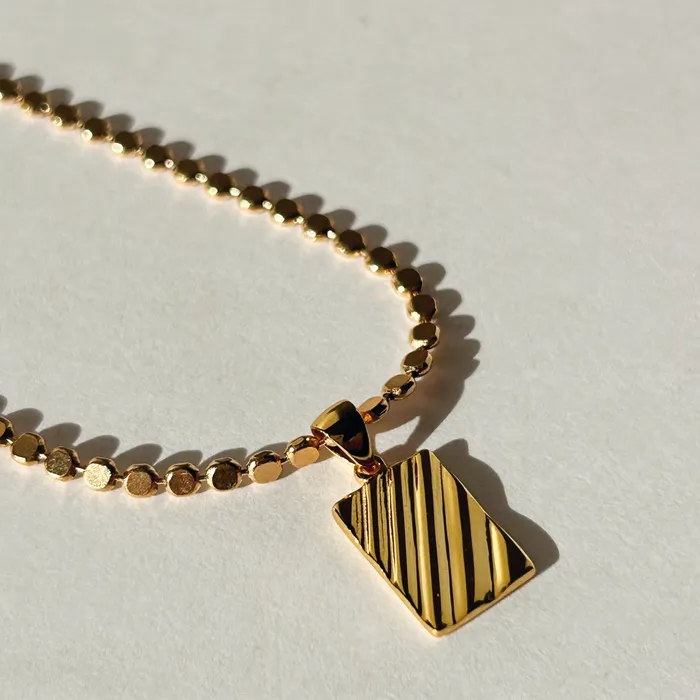 Richie Rectangle Textured Necklace Truly Blessed Jewels Necklaces