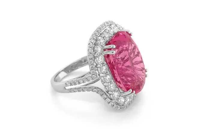 Ring 18kt Gold Center Rubellite 90 Diamonds Albert Hern Rings Ring 18kt Gold Center Rubellite 90 Diamonds Albert Hern Rings