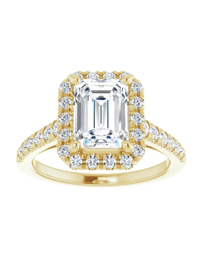 Rings acredo USA French Set Halo Engagement Ring 12 ct tw