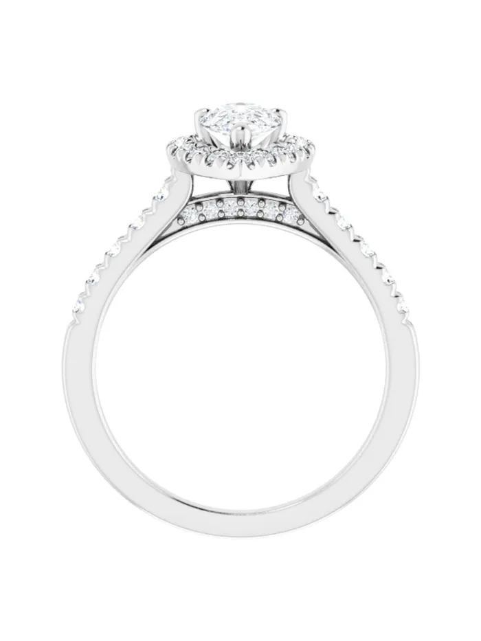 Rings acredo USA French Set Halo Engagement Ring 12 ct tw