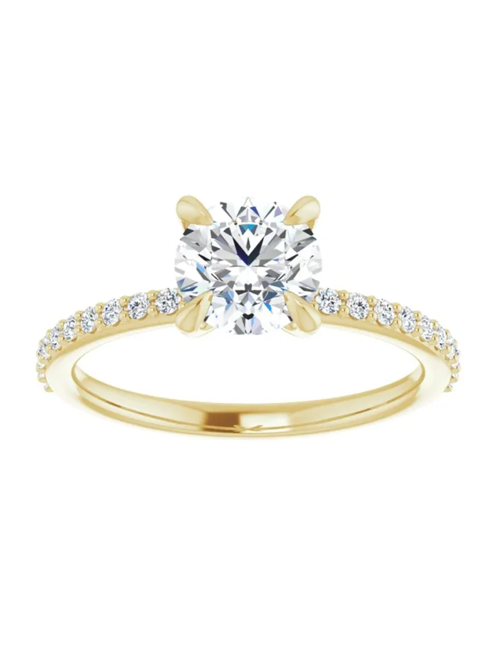 Rings acredo USA Narrow Diamond Band Classic Engagement Ring 15 ct tw