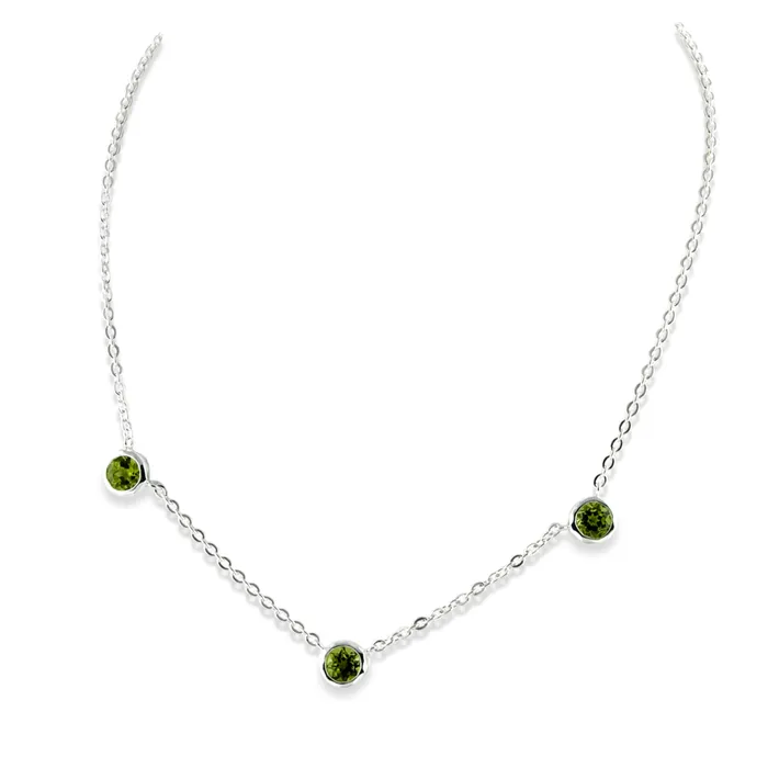 Zina Sterling Necklaces 3 Stone Peridot Necklace
