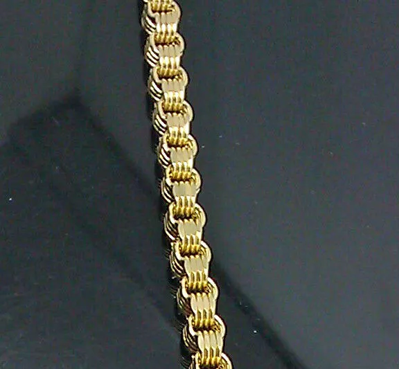 10K Yellow Gold Byzantine Box Link Bracelet 9 Long 65mm Gold and Diamond Bracelets