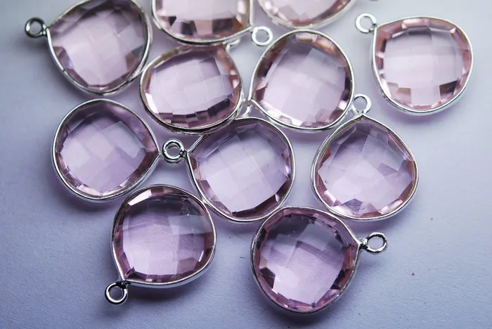 925 Sterling Silver Rose Pink Quartz Faceted Heart Shape Pendant 5 Piece Of 18mm Beads Supplies USA Necklaces 925 Sterling Silver Rose Pink Quartz Faceted Heart Shape Pendant 5 Piece Of 18mm Beads Supplies USA Necklaces