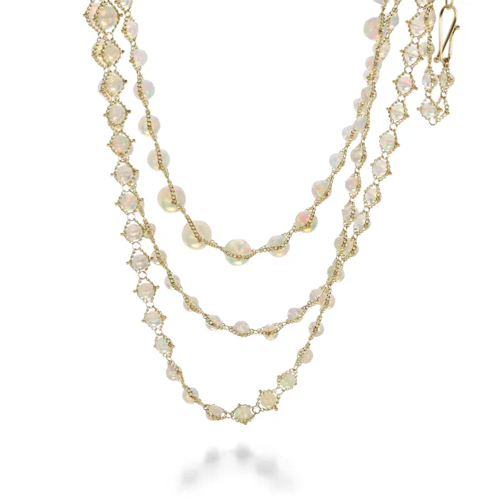 Amali Necklaces Ethiopian Opal Textile Necklace