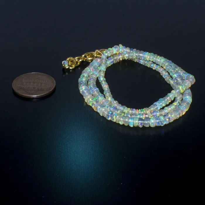Beads Supplies USA Necklaces Ethiopian Opal Smooth Rondelle Beads Gold Vermeil Necklace 18 3mm 4mm Beads Supplies USA Necklaces Ethiopian Opal Smooth Rondelle Beads Gold Vermeil Necklace 18 3mm 4mm