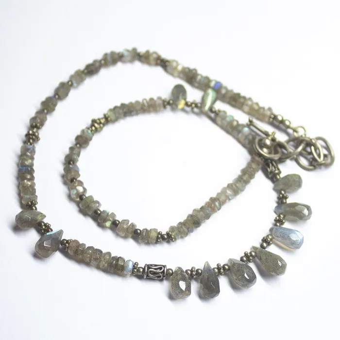Beads Supplies USA Read to wear 18 inches 514mm Natural Labradorite 925 Sterling Silver Gemstone Beaded Necklace Necklaces Beads Supplies USA Read to wear 18 inches 514mm Natural Labradorite 925 Sterling Silver Gemstone Beaded Necklace Necklaces