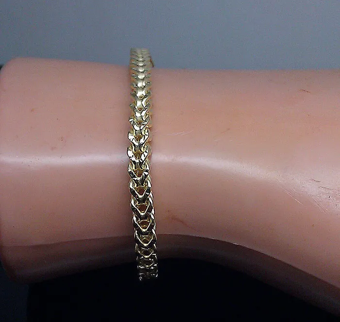 Bracelets globalwatches10 10k Yellow Gold Franco Bracelet 4mm 75 Inch Men Women Rope Cuban Link