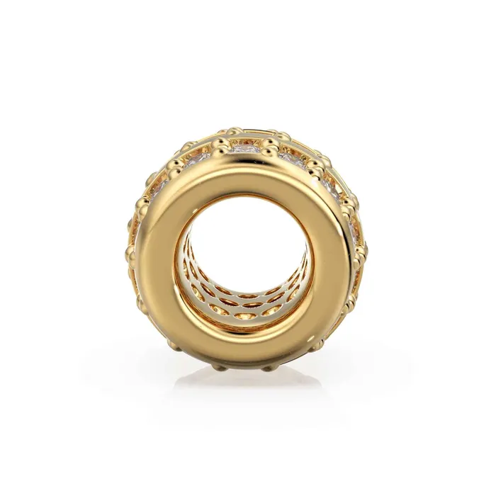 Bracelets Jalvi Co 3 row Diamond 18k Solid Gold Large Hole Beads Jewelry Making Findings for Necklace or Charm Bracelet Bracelets Jalvi Co 3 row Diamond 18k Solid Gold Large Hole Beads Jewelry Making Findings for Necklace or Charm Bracelet
