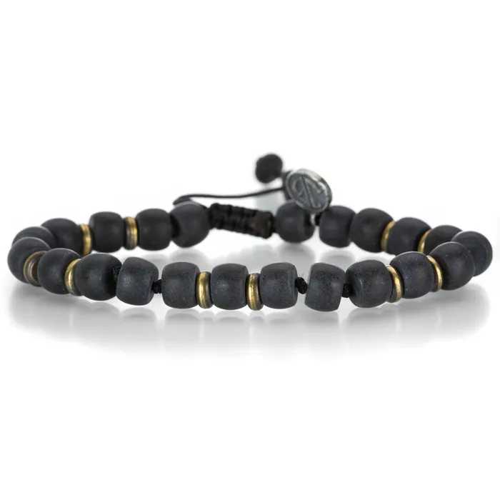 Bracelets Joseph Brooks Smooth Matte Onyx Macrame Bracelet