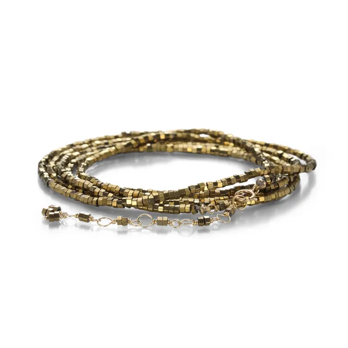 Bright Gold Pyrite Wrap Bracelet 34 Anne Sportun Bracelets