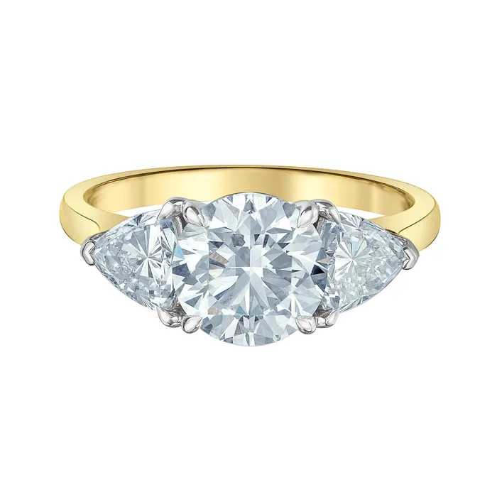 Diamond Evolution Rings 14kt Gold 313cttw LabCreated Diamond ThreeAcross Ring