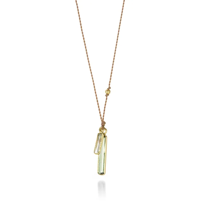 Double Green Watermelon Tourmaline Necklace Margaret Solow Necklaces