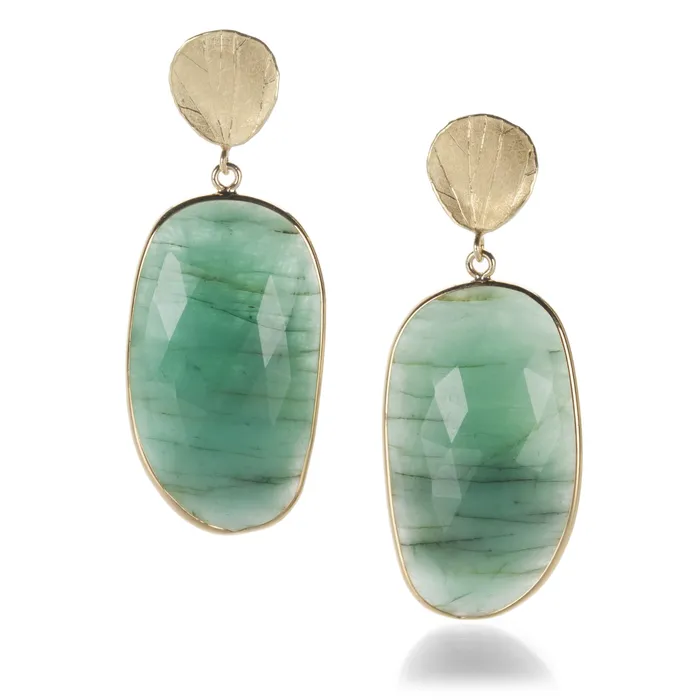 Earrings Barbara Heinrich Large Emerald Slice Earrings