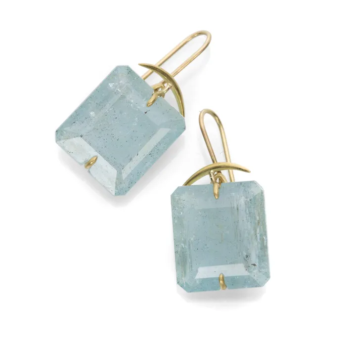 Earrings Gabriella Kiss Faceted Aquamarine Earrings