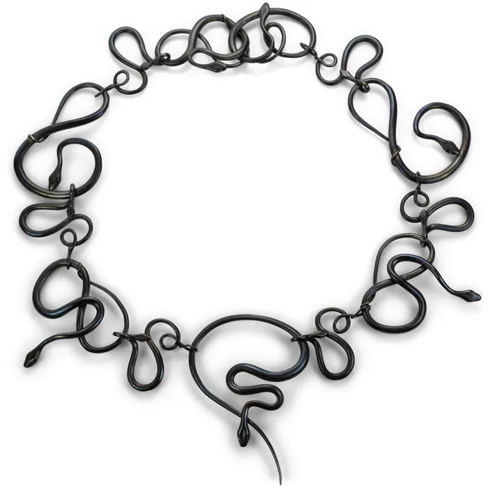 Gabriella Kiss Necklaces Bronze Serpent Necklace with Diamond Eyes