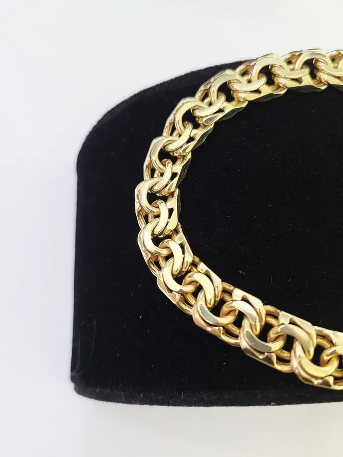globalwatches10 Bracelets 10k Solid Yellow Gold Chino ID Bracelet Size 8 9mm Inches Box Lock Real 10kt