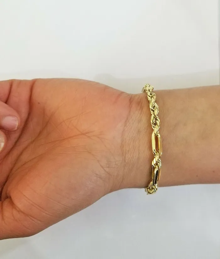 Globalwatches10 Bracelets 10k Yellow Gold Milano Rope Chain bracelet 7 5mm real gold hand chain