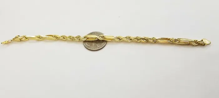 Globalwatches10 Bracelets 10k Yellow Gold Milano Rope Chain bracelet 7 5mm real gold hand chain