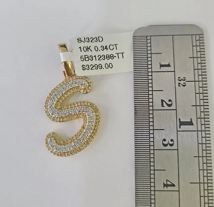 Globalwatches10 Necklaces 10k Miami Cuban Chain S Diamond Charm Set 4mm 1826Yellow Gold Necklace Pendant