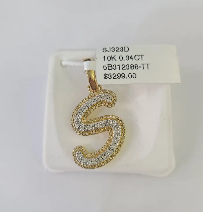 Globalwatches10 Necklaces 10k Miami Cuban Chain S Diamond Charm Set 4mm 1826Yellow Gold Necklace Pendant