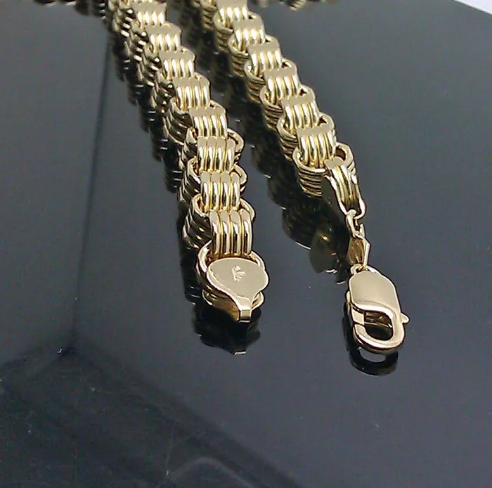Globalwatches10 Necklaces Real 10k Gold Byzantine Chain Necklace 8mm 26 Inch Box
