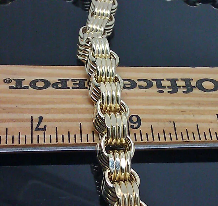 Globalwatches10 Necklaces Real 10k Gold Byzantine Chain Necklace 8mm 26 Inch Box