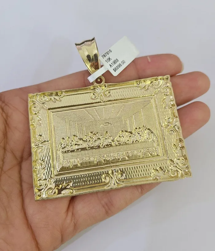 Gold and Diamond 10K Franco Chain Last Supper Pendant Charm Necklace 2026 5mm Yellow Gold SET Necklaces
