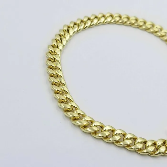 Gold and Diamond Bracelets 10k Yellow Gold Miami Cuban Bracelet Real Gold 6mm Link 75 inch Men Women