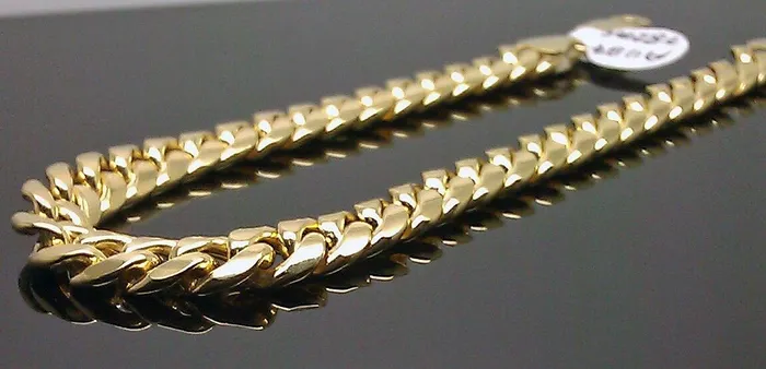 Gold and Diamond Bracelets 10k Yellow Gold Miami Cuban Bracelet Real Gold 6mm Link 75 inch Men Women