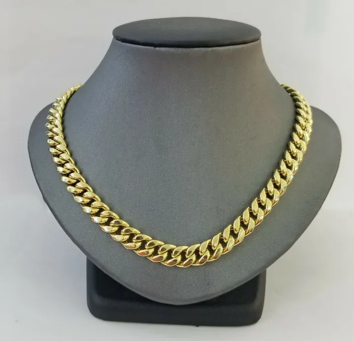 Gold and Diamond Necklaces Real 14K Yellow Gold Miami Cuban Link Necklace Chain 8mm box Lock14kt Gold Gold and Diamond Necklaces Real 14K Yellow Gold Miami Cuban Link Necklace Chain 8mm box Lock14kt Gold