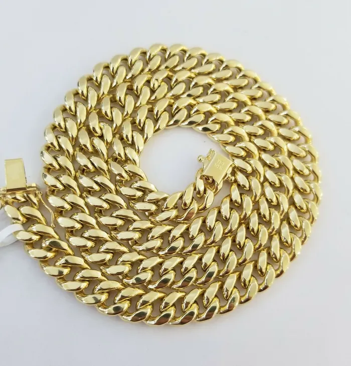 Gold and Diamond Necklaces Real 14K Yellow Gold Miami Cuban Link Necklace Chain 8mm box Lock14kt Gold Gold and Diamond Necklaces Real 14K Yellow Gold Miami Cuban Link Necklace Chain 8mm box Lock14kt Gold