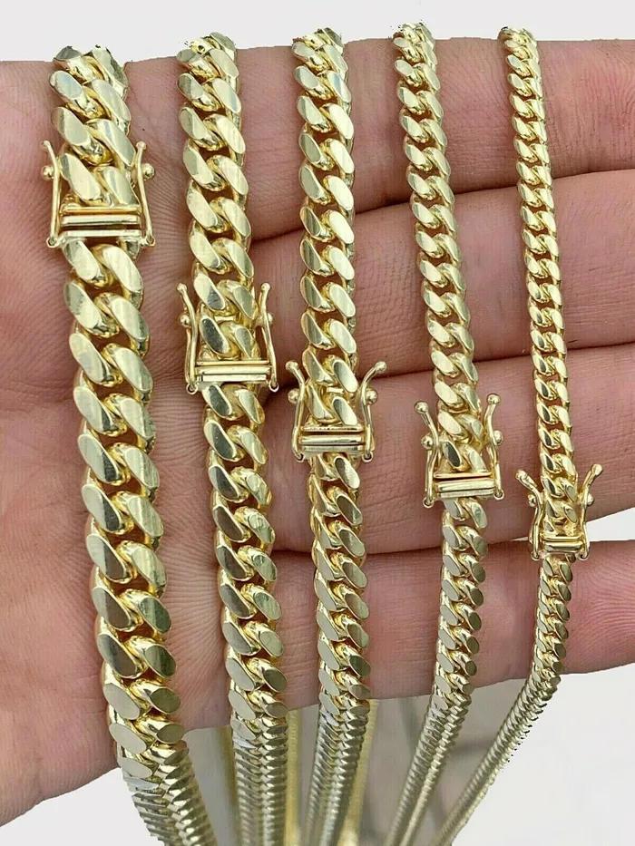 Gold and Diamond Necklaces SOLID 10k Yellow Gold Chain 4mm8mm 20 28 Miami Cuban link Necklace Mens REAL Gold and Diamond Necklaces SOLID 10k Yellow Gold Chain 4mm8mm 20 28 Miami Cuban link Necklace Mens REAL