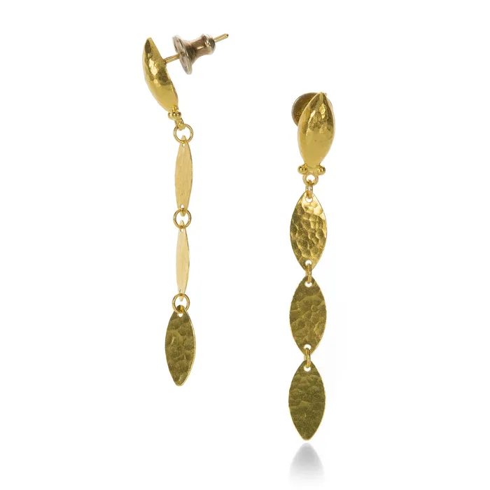 Gurhan Earrings 24k Leaf Willow Flake Earrings